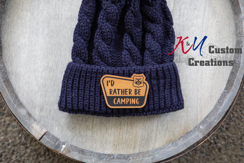 Customizable National Forest Sign Beanie with Pom or Patch