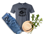 Camping Therapy Trailer/Black T-Shirt