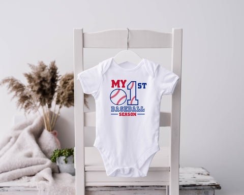 My First Baseball Season Onesie Template