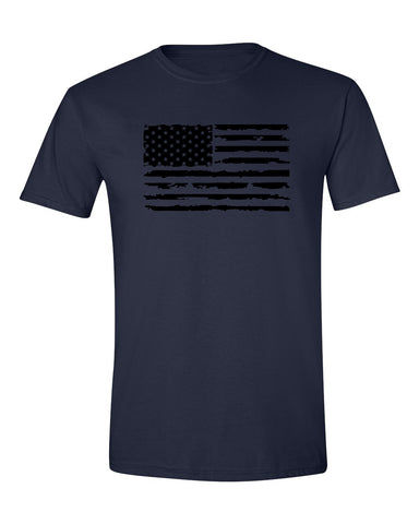 Black Distressed Flag T-Shirt