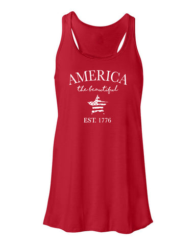 America Ladies Gathered Back Tank Top