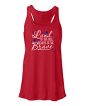 Land of the Free Ladies Gathered Back Tank Top