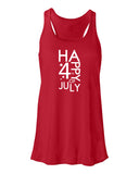 4th of July Ladies Gathered Back Tank Top