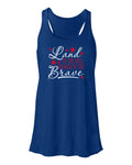 Land of the Free Ladies Gathered Back Tank Top