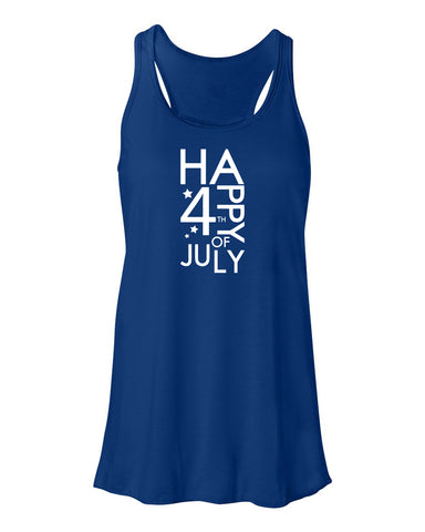 4th of July Ladies Gathered Back Tank Top