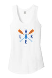 Lake SUP with Orange Paddles Ladies' Perfect Tri Racerback Tank Template