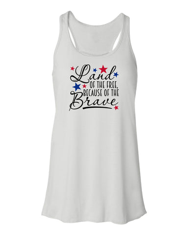 Land of the Free Ladies Gathered Back Tank Top