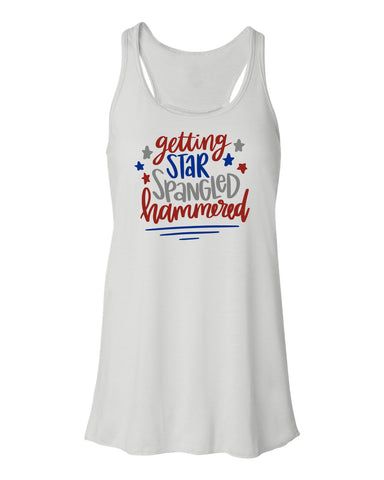 Star Spangled Hammered Ladies Gathered Back Tank Top