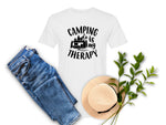 Camping Therapy Trailer/Black T-Shirt